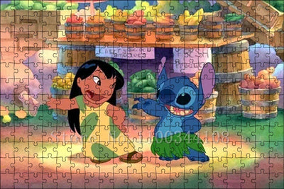 Disney Lilo & Stitch Puzzle Cartoon Movies Children Games Educational Toys 300/500/1000 Pcs Jigsaw Puzzles Adults Decompressing