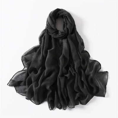 New Cotton Linen Scarf For Women Girls Students Autumn Classic Solid Color Scarves Retro Soft Foulard Viscose Female Wrap Shawls