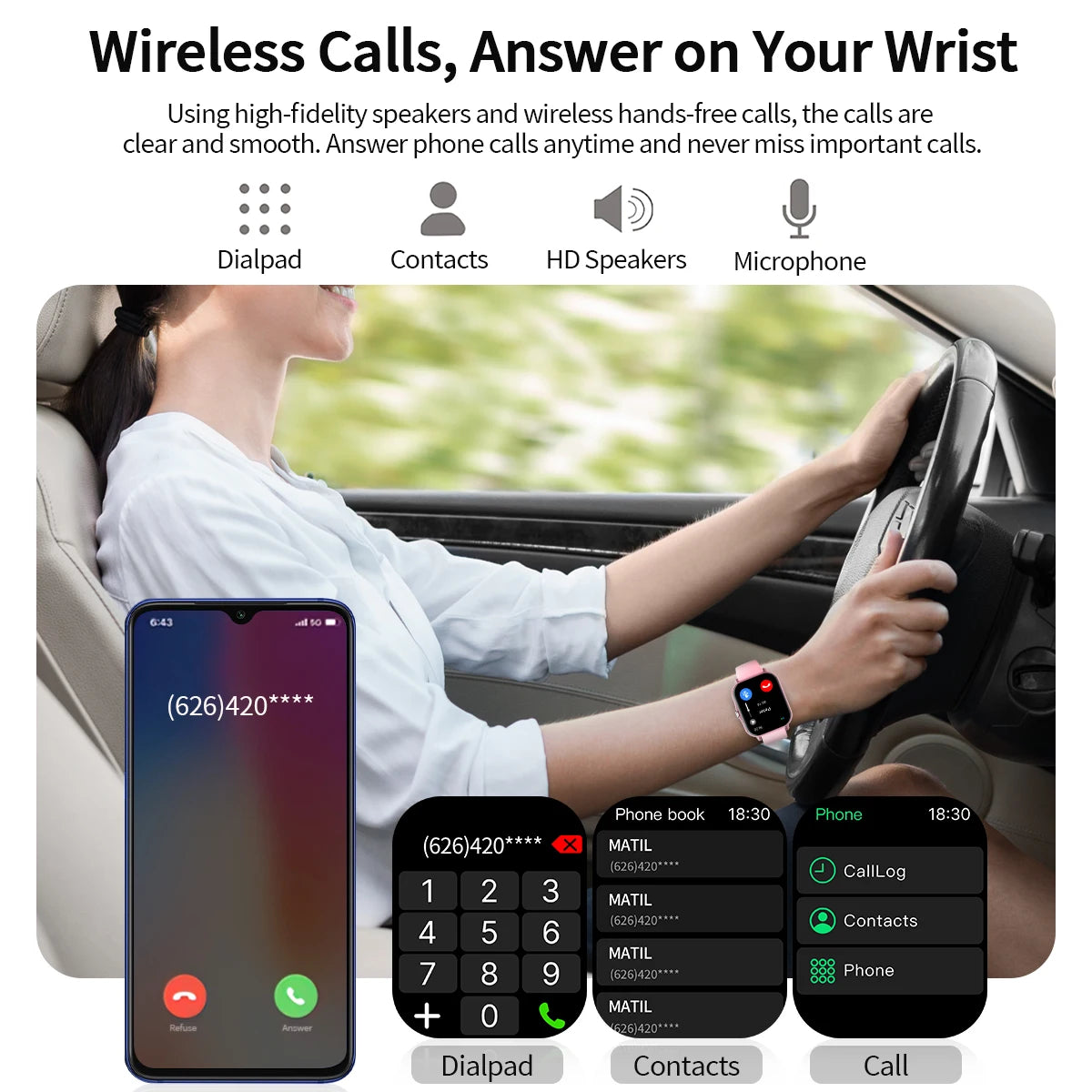 New Smartwatch 1.83'' HD Screen BT Call Health&Sleep Monitoring Kids Smart Watch Waterproof Fashoin Sport Bracelet For Women Men