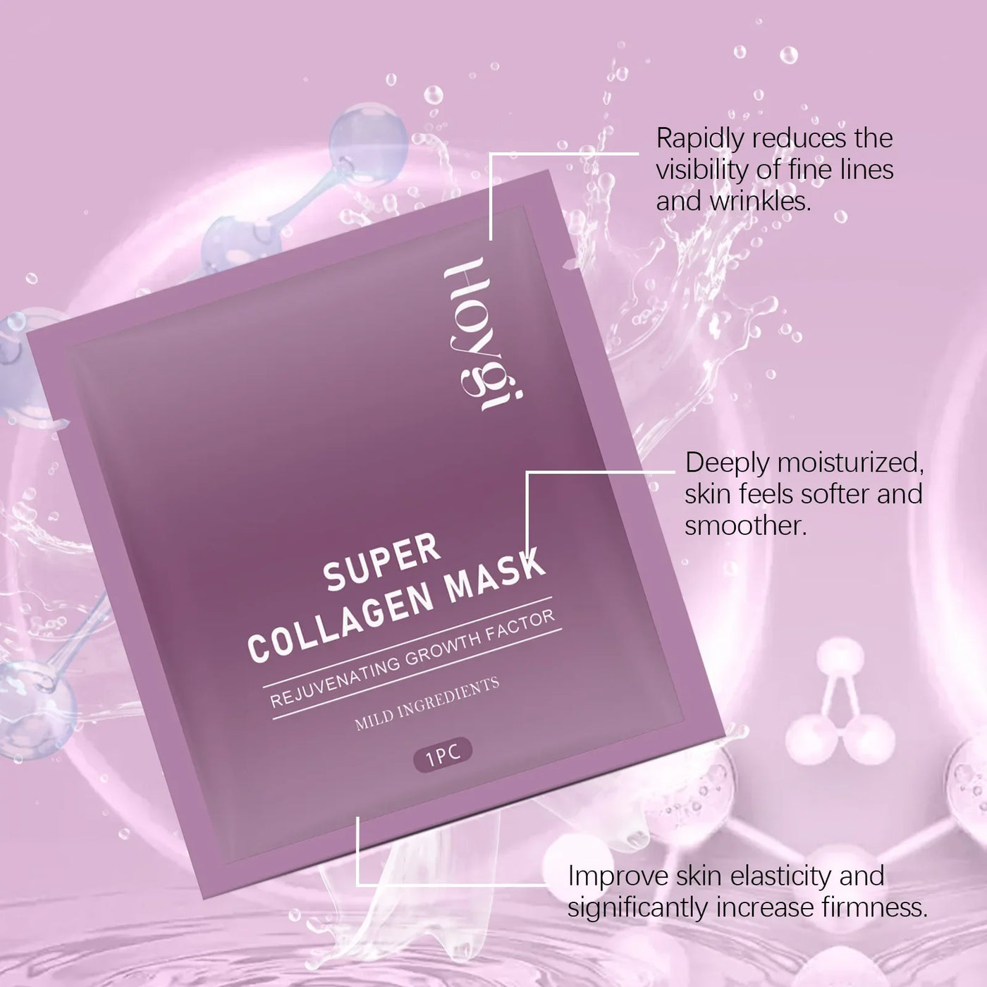 Collagen Face Mask Anti Aging Firming Moisturizing Refreshing Shrink Pore Brightening Overnight Mask Hyaluronic Acid Facial Mask