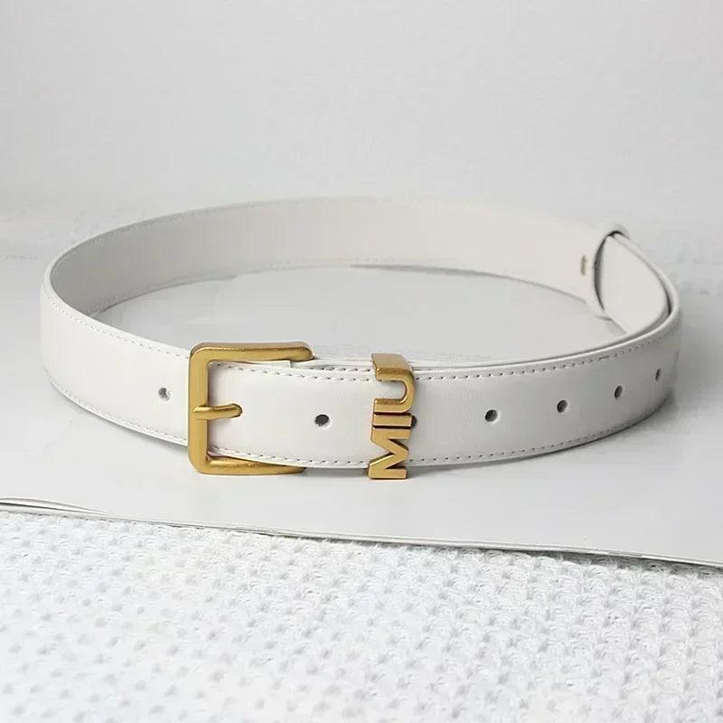 Genuine leather thin metal buckle belt for women |fashion waistband | jeans |casual dress | ladies | free size