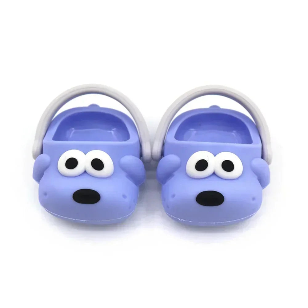 Labubu Shoes for 15/17cm Dolls Cute Animal Slippers Macaron Color Versatile Princess Shoes