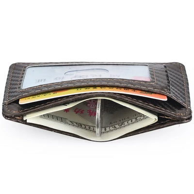 Men's Slim Thin Minimalist Front Pocket Wallets Men Anti Rfid Blocking Protected Magic ID Credit Card Holder PU Leather Wallets