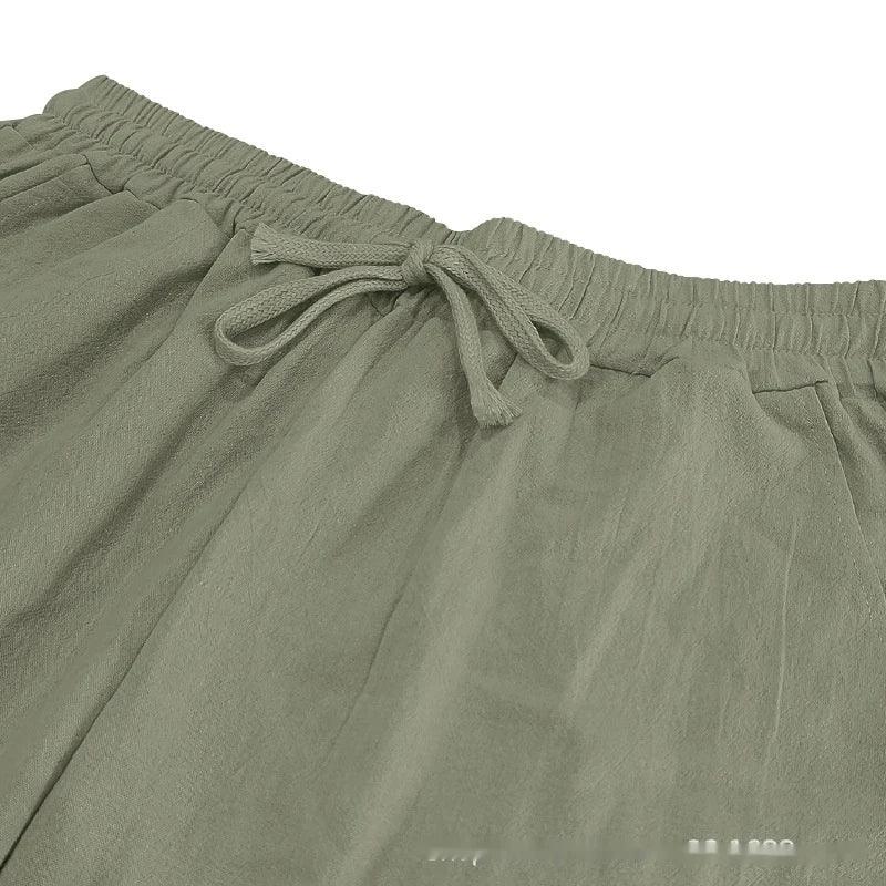 Men's Linen Wide-leg Pants for All Seasons Hip-hop Street Fashion Casual Pants Loose and Versatile Breathable Trousers for Men