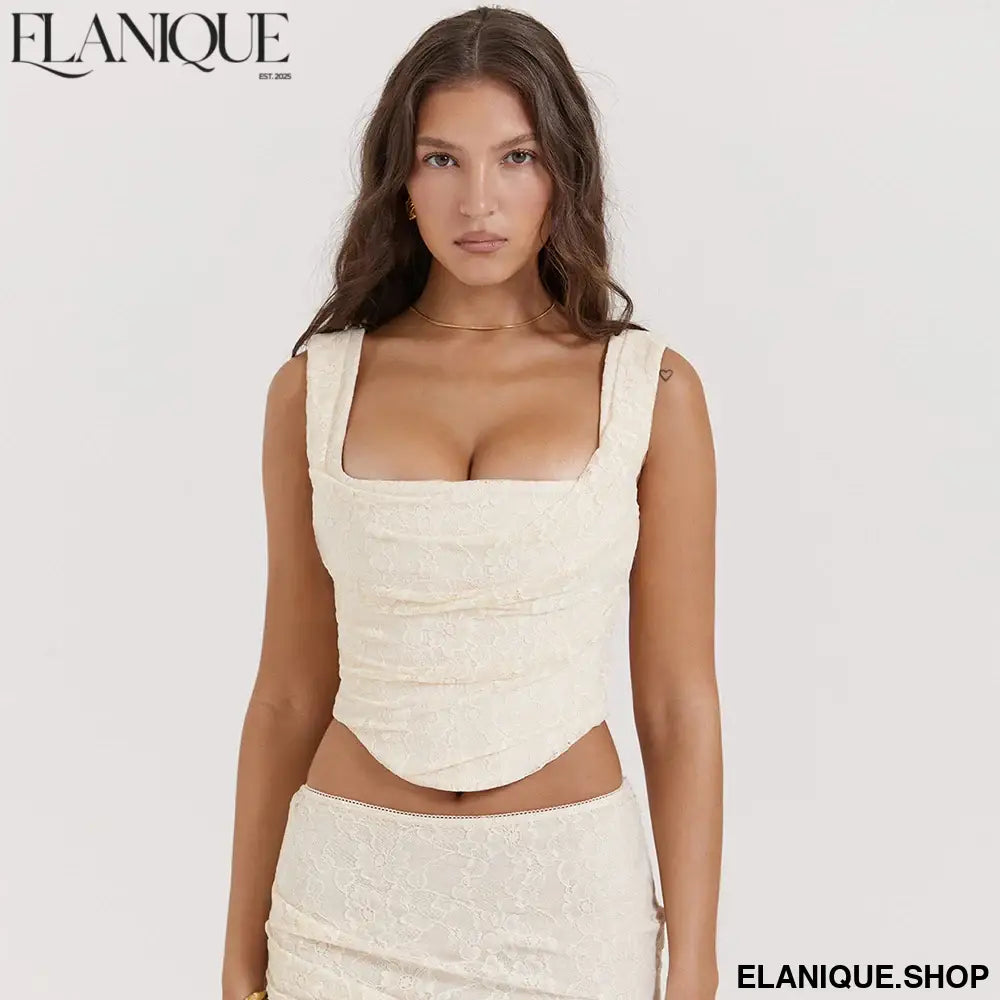 Suninheart Lace-Up Corset Crop Top – Boned, Padded & Lined
