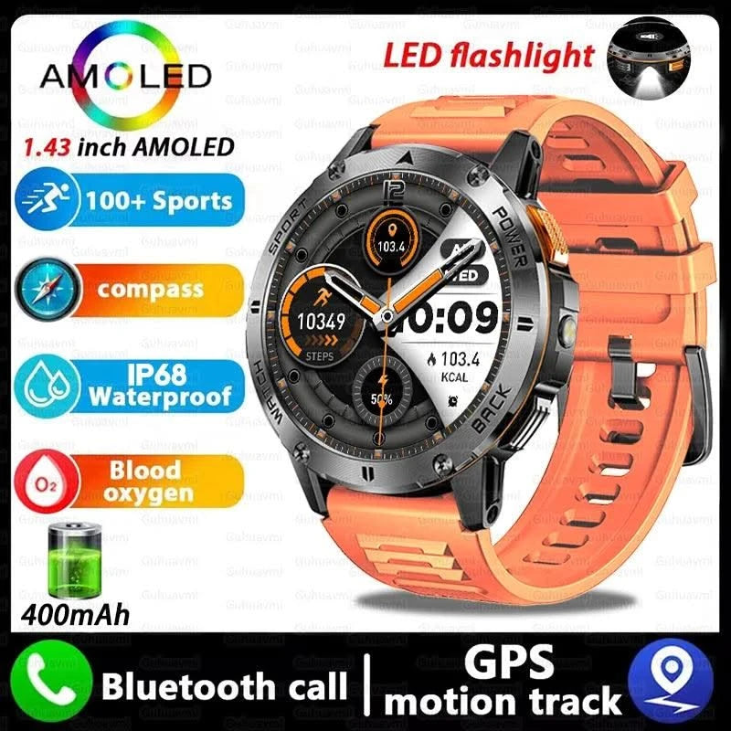Outdoor Smart Watch Men 1.43'' HD AMOLED