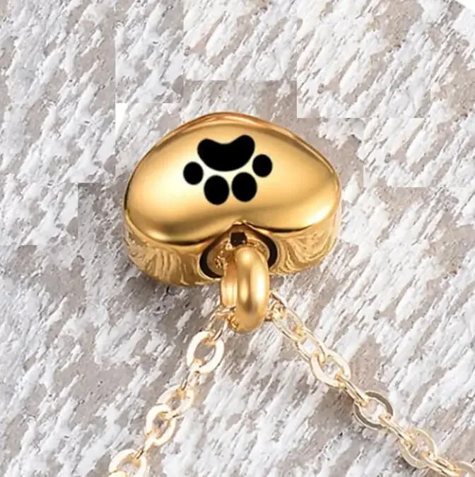 Engraved Heart Pets Paw Urn Necklace/Bracelet Heart Charms Memorial Ashes Urn Necklace/Bracelet Jewelry Makings keepsake Pendant