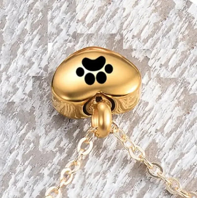 Engraved Heart Pets Paw Urn Necklace/Bracelet Heart Charms Memorial Ashes Urn Necklace/Bracelet Jewelry Makings keepsake Pendant