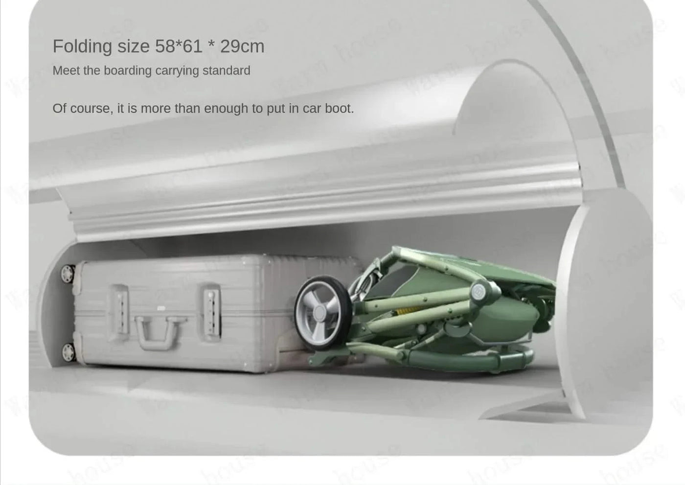 Portable Foldable Baby Stroller, High View Two-way Baby Stroller, Lightweight Travel Baby Stroller,  Adjustable Backrest