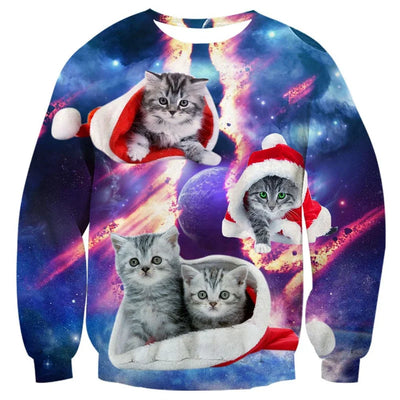 Ugly Christmas Sweater For Men Women Funny Novelty Xmas Sweatshirt 3d Printed Cartoon Animal Long Sleeve Pullover Hoodies Tops