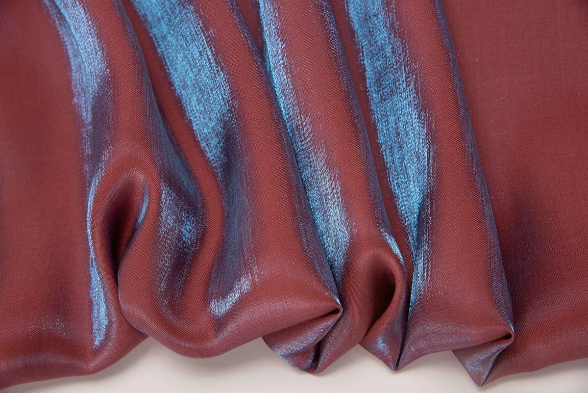 Colorful Gradient Reflective Fabric By The Meter for Dress Shirt Hanfu Handmade DIY Sewing Mermaid Texture Cloth Smooth Pink