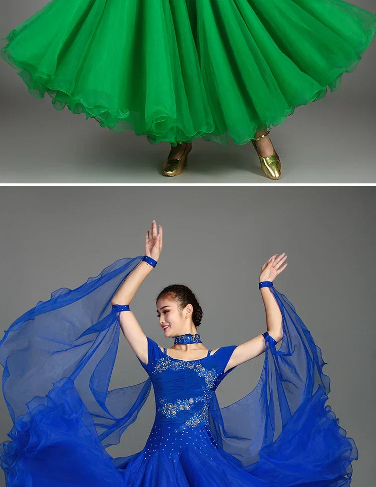2025 Newest Woman Ballroom Dance Competition Dress Dance Ballroom Waltz Standard Dance Dress Women Ballroom Dress 009