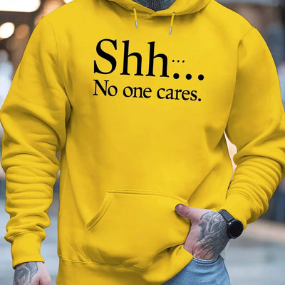 Shh No One Cares New Men'S Printed Autumn And Winter Sweatshirts, Versatile Spring Autumn Hooded Trendy Brand Sweatshirts