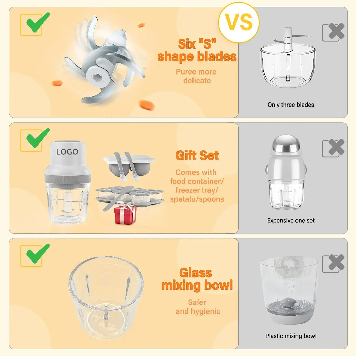 Multifunctional Baby Food Maker Processor Set Fruit Vegetable Meat Chopper Baby Food Blender