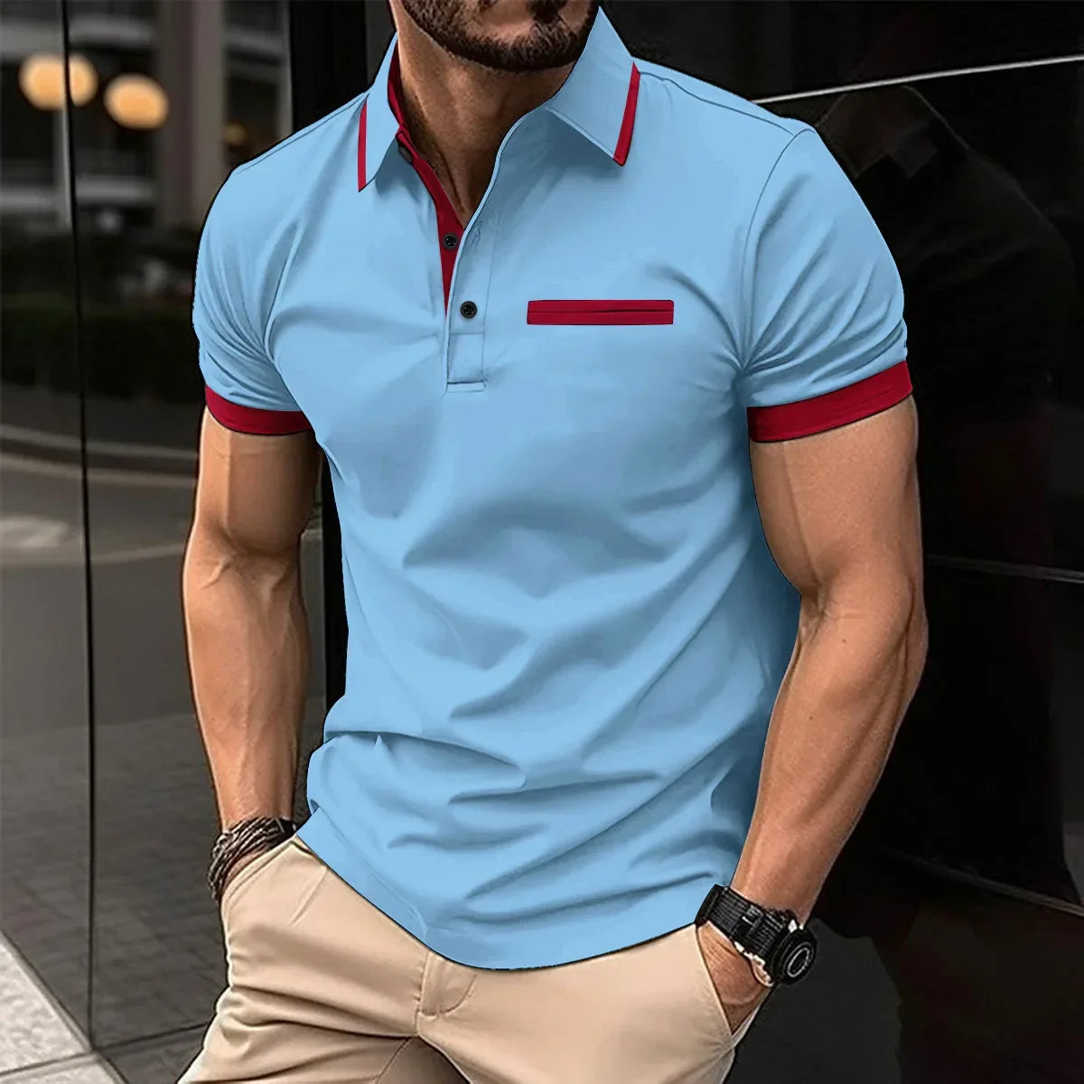 Solid Coloured Printed Polo Men's Clothing Simple 3D Print T-shirts for Men Breathable Men's Short Sleeve Polo Casual Loose Tops
