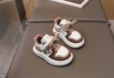 Children's Sports Shoes Girls 2025 Spring Autumn New Leather Shoes PU Leisure Soft Soled Boys Sneakers Baby Girl Casual Shoes