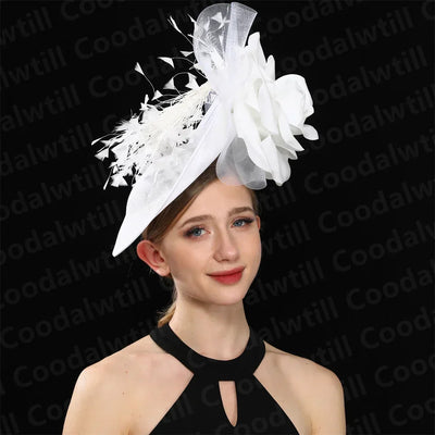 Royal Ascot Big Fascinator Derby Hat Women Kentucky Derby Headpiece Flower Wedding Fascinators Hats Hair Clip Ladies Chapeau