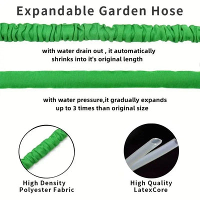 Extendable Garden Hose, High-Pressure Car Wash with 7 Spraying Functions, Home Garden Watering Hose for Multiple Uses，Water Gun