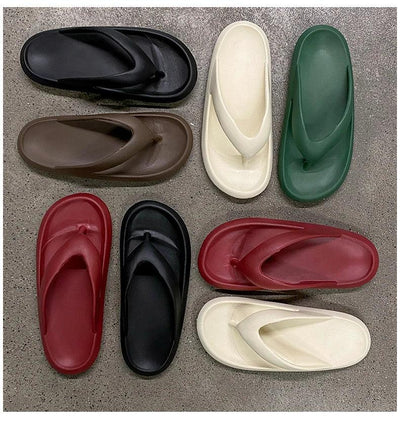Women's Classy Flip-Flops for Women, Summer Flip-Flops for Beach Couples, New Thick-Soled Outer Wear Sandals for Men, Bathroom Bathing Non-Slip Slippers