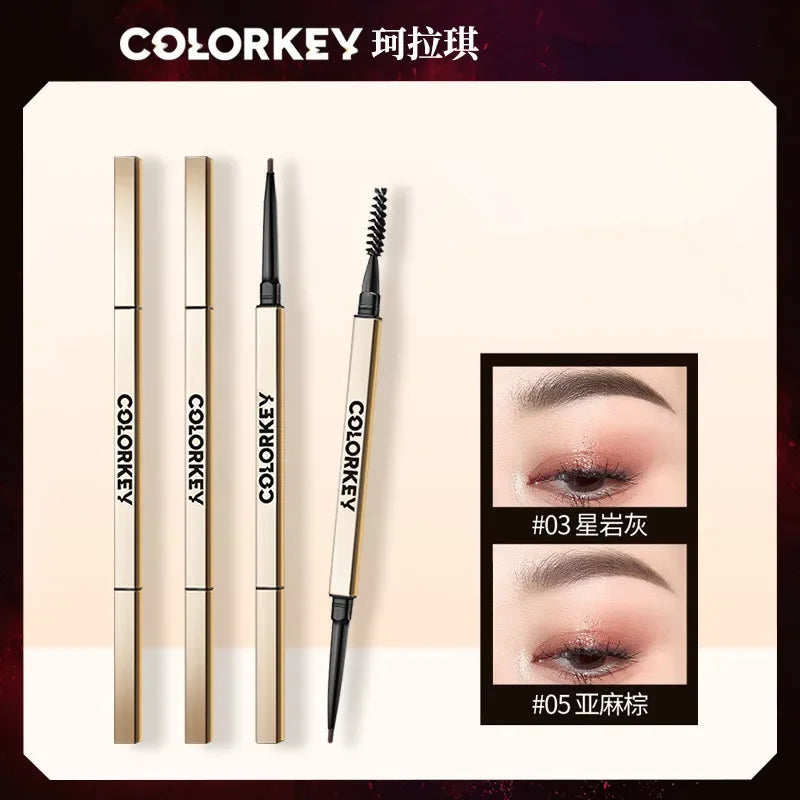 Colorkey Eyebrow Cosmetics Pencil Waterproof Double-headed Brows Liner Definition Natural Long Lasting Makeup Paint
