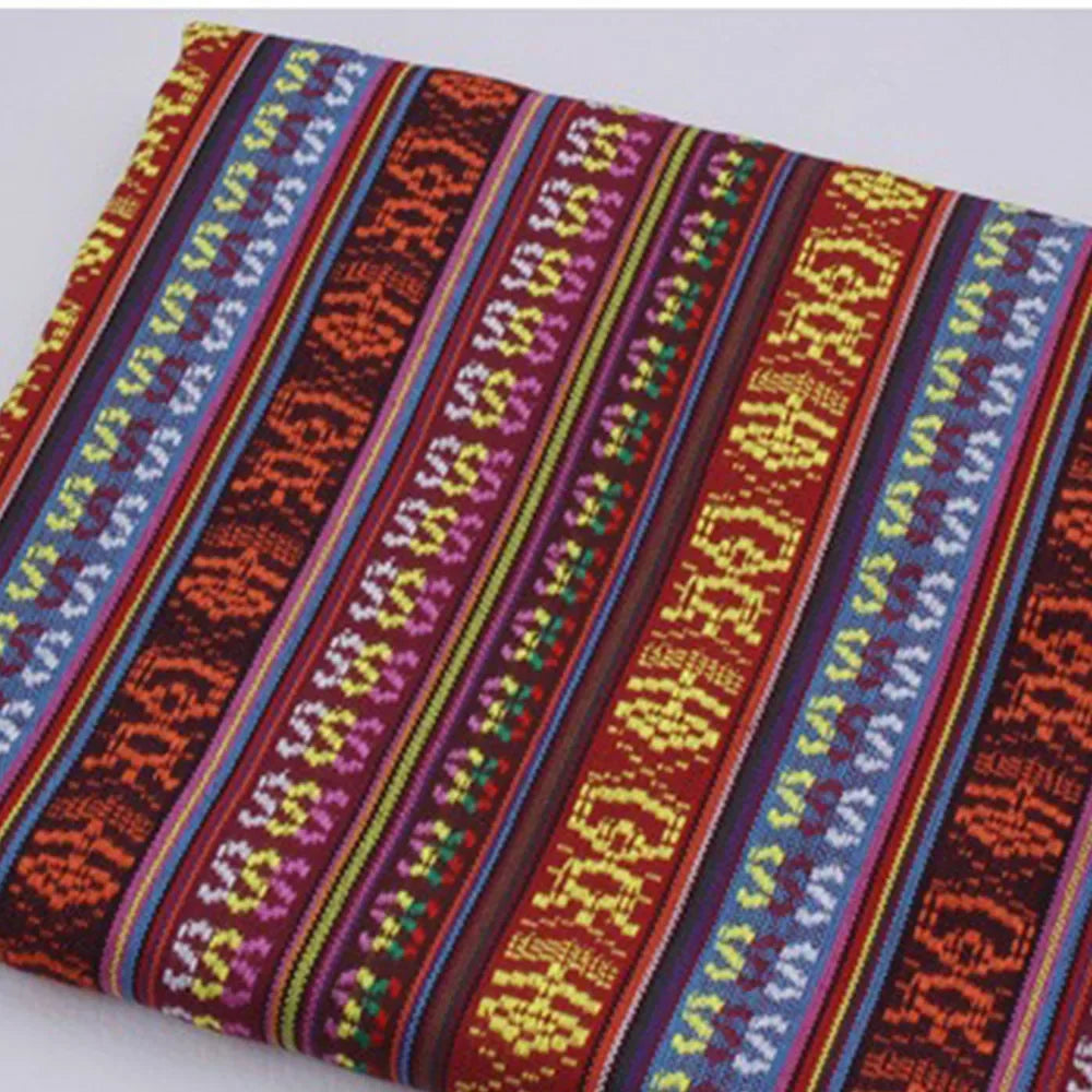 Ethnic Style Cotton Linen Fabric Textile Patchwork Sofa Cover Pillow Hotel Bar Tablecloth Curtain Decor Sewing Crafts Materials