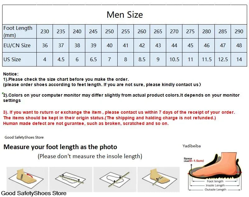 Safety Shoes Men For Work Sneakers Women Men Steel Toe Work Shoes Security Protective Shoes Lightweight Anti-Smash Anti-Puncture