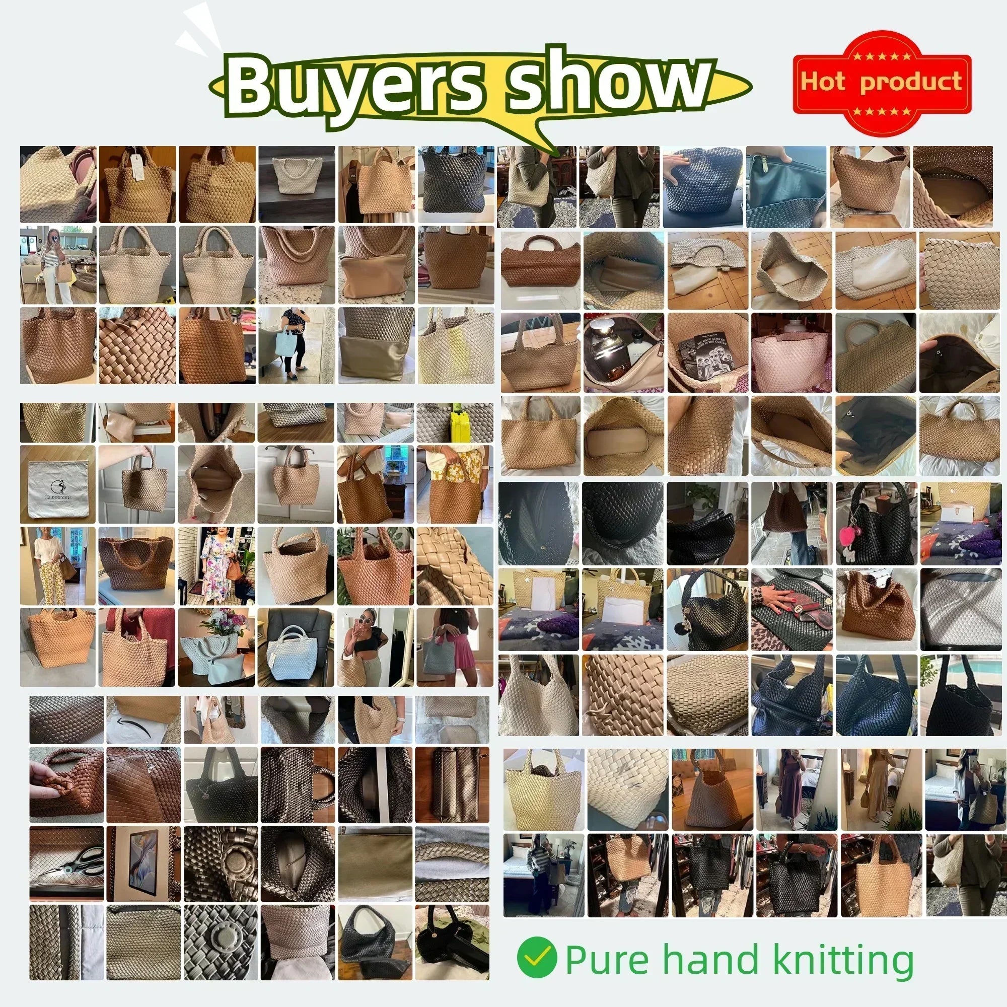 Designer bag women’s handbag popular small size version pu leather woven fashion style soft handmade bucket