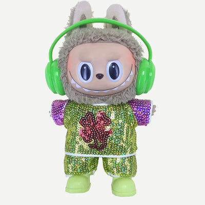 For LABUBU Clothes Handmade Sequins, two-piece tops and trousers labubu accessories Headphones Shoes Accessories (no dolls)