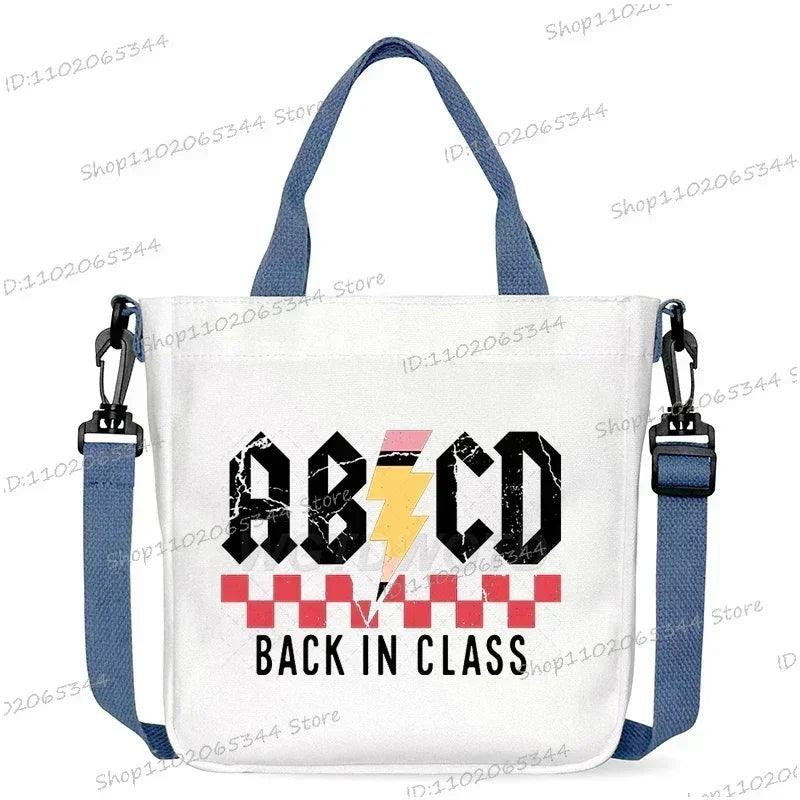 New designer school handbag funny back to print crossbody bag for girls boys fashion teacher gifts canvas shoulder bags