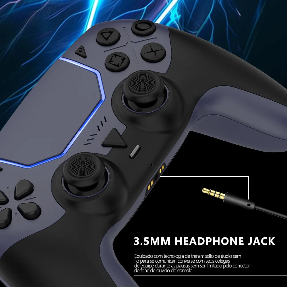 Wireless Gaming Controller for PS5/PC/Steam Deck Hall Effect Marco Dual Vibration 6-Axis Motion Contro Gamepad with Speaker