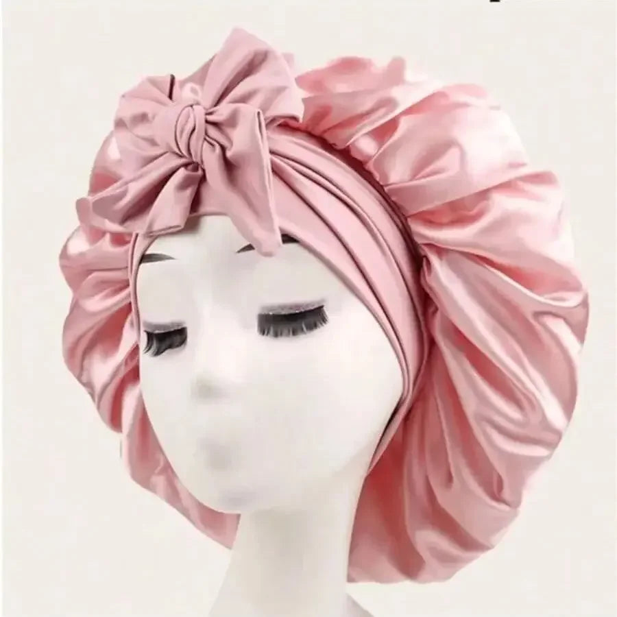 Satin Bonnet Silk Bonnet Adjustable Bonne For Sleeping Hair Caps With Tie Band Bonnets For Women Men Hair Styling Accessories