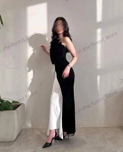 Elegant Formal Evening Dresses Strapless Mermaid Women Sleeveless Prom Gowns Customized Ruffled Pleats Wedding Guest Gowns