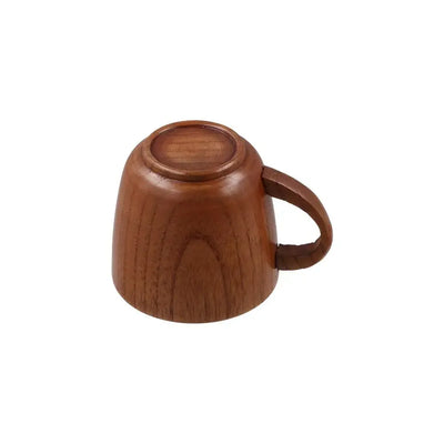 Drinkware Vintage Wooden Tea Cup Handmade Japanese Style Wood Coffee Mug Solid Wood with Handle Drinking Cup Restaurant