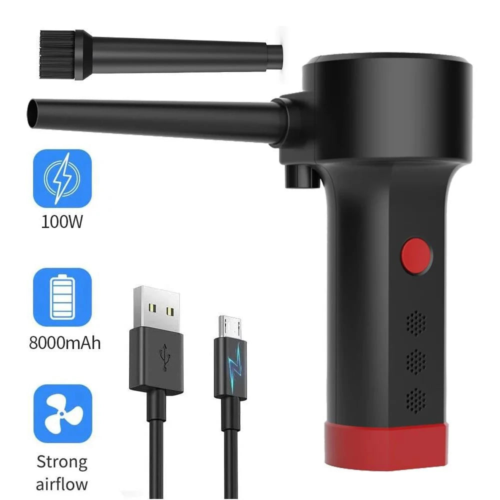 Compressed Air Duster for Keyboard Electric Air Blower Computer Cleaning Cordless Air Dust Cleaner for PC Crumbs Car