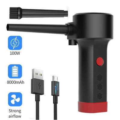 Compressed Air Duster for Keyboard Electric Air Blower Computer Cleaning Cordless Air Dust Cleaner for PC Crumbs Car
