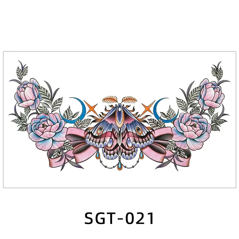 Temporary Tattoos Men Shoulder Tattoos Large Chest Body Sexy Tattoo Sticker Waterproof Tatoo Fake Make Up Pattern Stickers