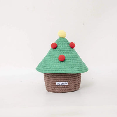 Woven Christmas Tree Storage Basket Christmas Gift Ornament Desktop Home Toy Snacks Toiletries Storage Box Home Decoration