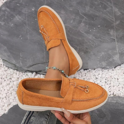 Women's Fashion Flat Casual Shoes Faux Suede Elegant Loafers Design Breathable Slip on Shoes Autumn Casual Business Women Shoes
