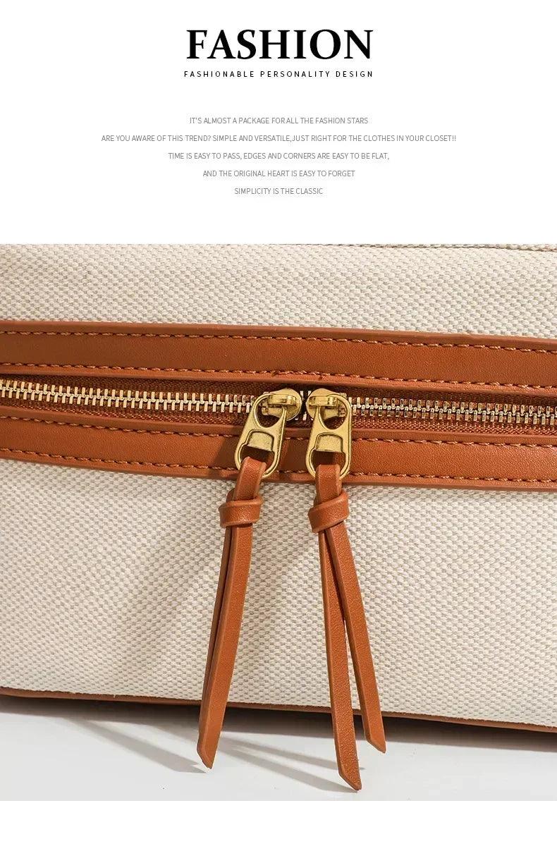 Fashion box women handbags designer thick canvas shoulder crossbody bags casual spring and summer small purses 2024