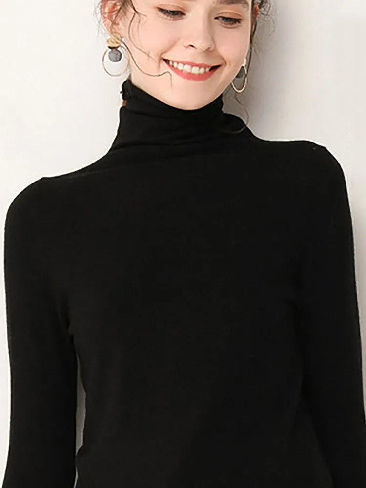 2025 Turtleneck Women Sweaters Autumn Winter Sweater Knitted Pullover Long Sleeve Woman Sweaters Tops Soft Jumper Pull Femme
