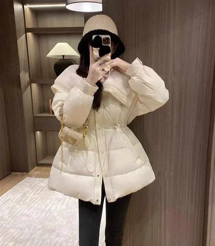 Medium Length Parkas Woman Blouson Outdoor Clothes Jackets Discount Loose Casual Lined Cold Elegant Hot Down Coats for Women