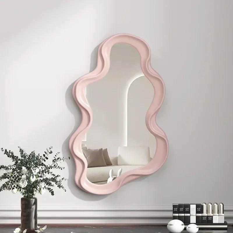 Irregular wall mirror for bedroom bathroom kawaii makeup house decoration living room home decor wholesale 1pc