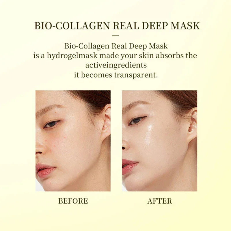 Bio Collagen Facial Mask Shrink Pores Deep Hydrating Overnight Mask Moisturizing Refreshing Brightening Face Korean Skin Care