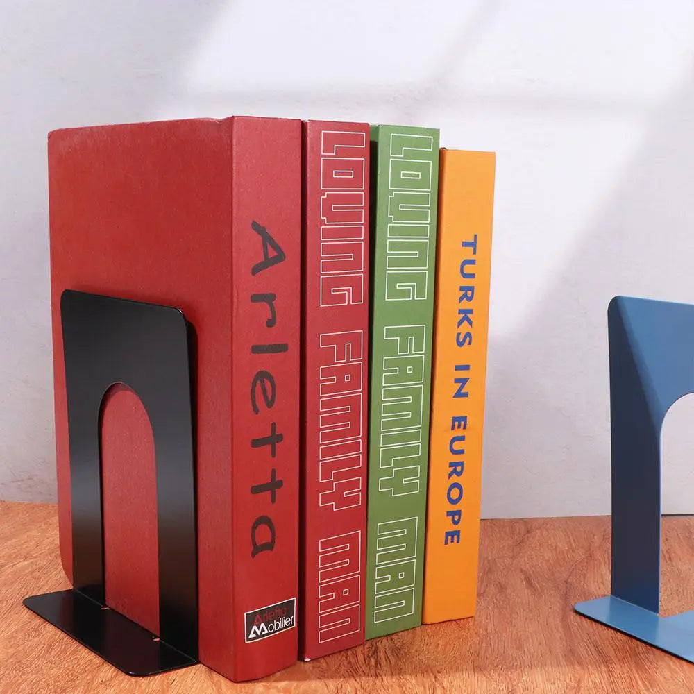 Desktop Organizer L-shaped Desk Bookends Durable INS Iron Book Stand Simple Display Book Support Rack Minimalism