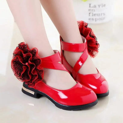 Light Heel Princess Flower Leather Shoes| Kids Girls Fashion Shoes | Children's Shoes |Party | Dress | Wedding | Dance