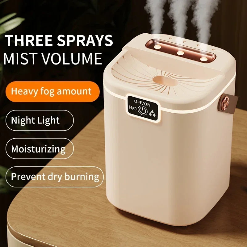Air Humidifier 3 Nozzles USB Cool Mist Diffuser 2000ml Large Capacity for Home Bedroom Office Desk Top Fill Quiet Aromatherapy