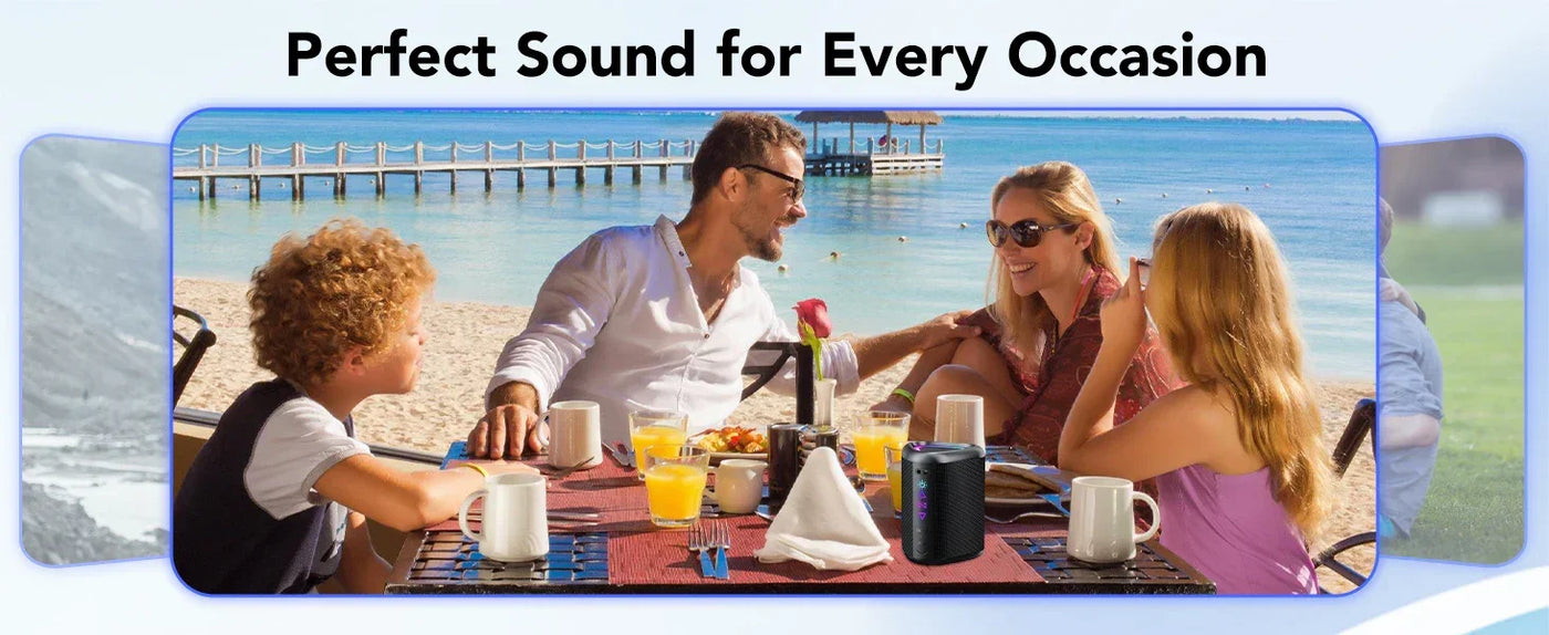 Bluetooth Speaker, 2025 Portable Wireless Speakers with Led Light, Bluetooth 5.4, 24H Playtime, Enhanced Bass, IPX7 Waterproof