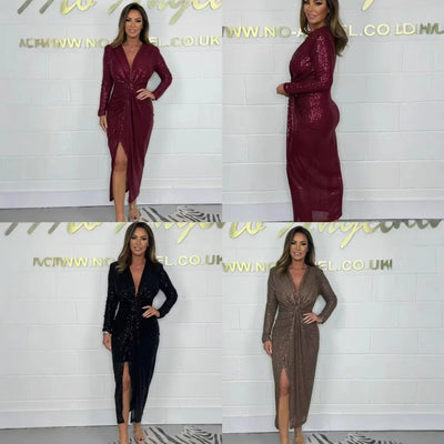 Elegant Deep V Neck Bodycon Dress for women