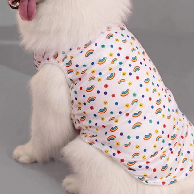 Summer Pet Dog Cooling Vest Cartoon Soft Clothing Summer Casual Shirts Small Medium Large Dogs Puppy French Bulldog Clothes