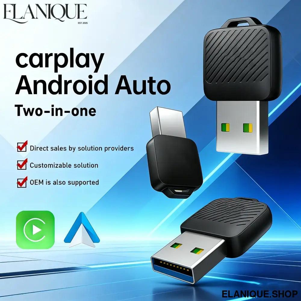 Wireless 2 in1 Android Auto Adapter Wireless CarPlay Dongle Car Intell ...